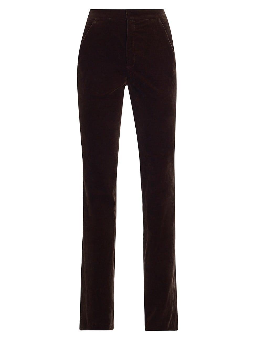 Sophie II Mid-Rise Straight Velvet Pants Product Image