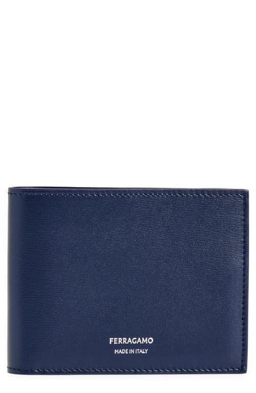 FERRAGAMO Classic Leather Bifold Wallet In Blue Product Image