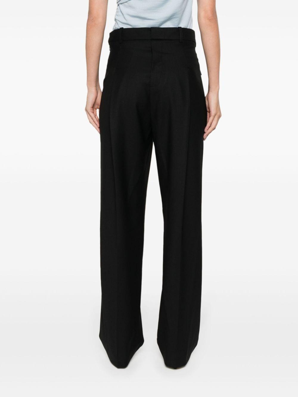 Twill Tapered Trousers In Black Product Image