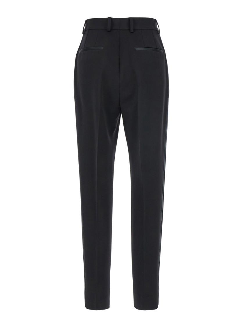 DOLCE & GABBANA Black Pants With High Waist And Belt Loops In Wool Woman Product Image