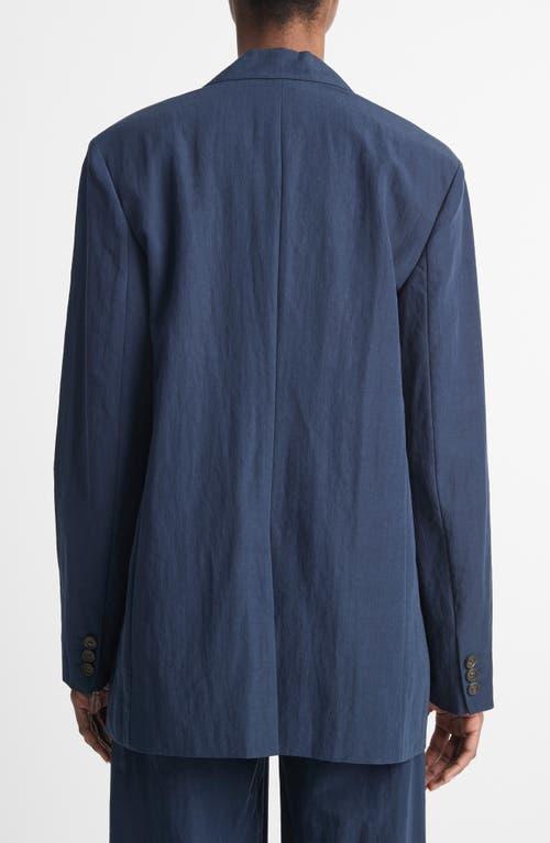 VINCE Relaxed Textured Blazer In Blue Product Image