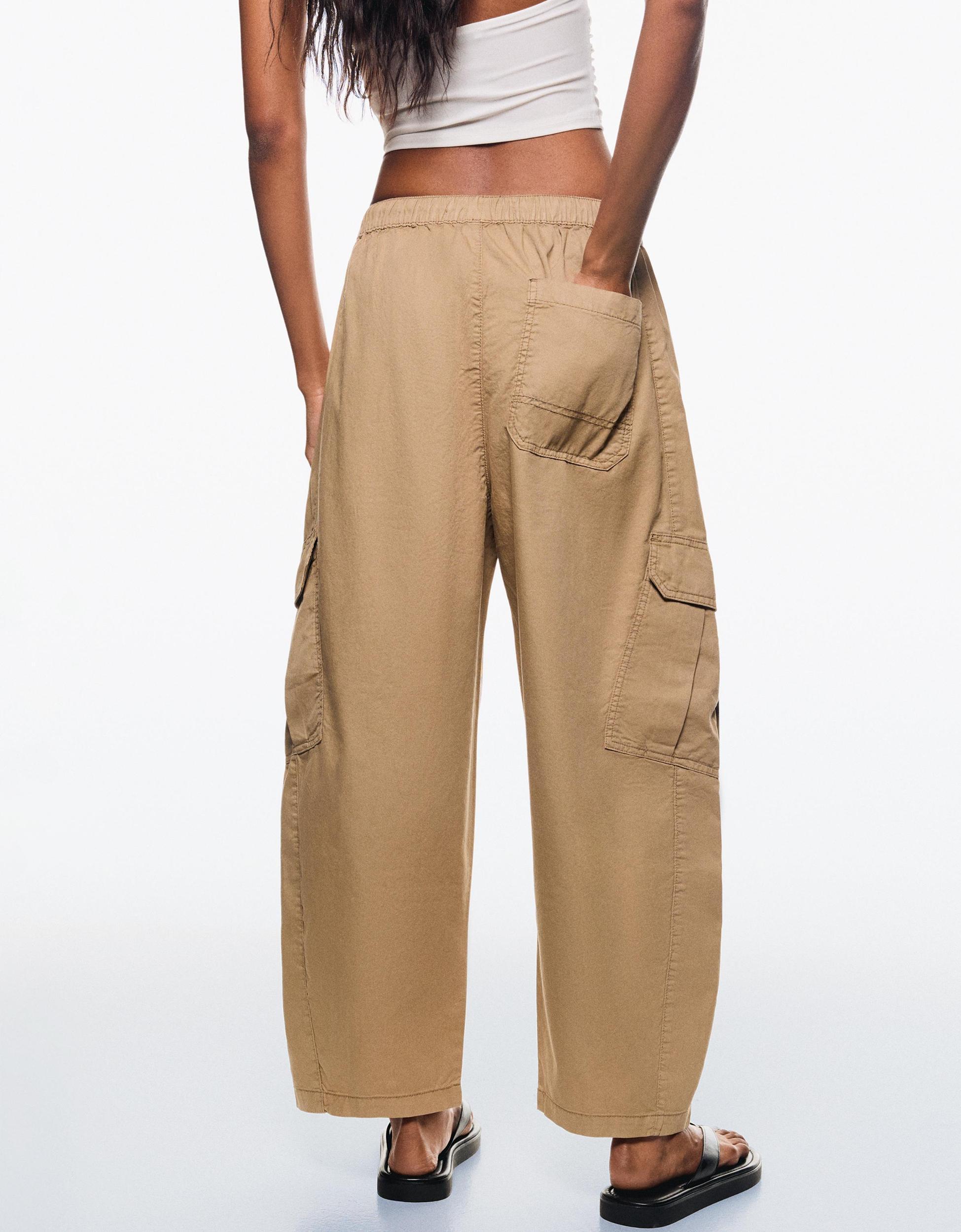 Barrel cotton cargo pants Product Image