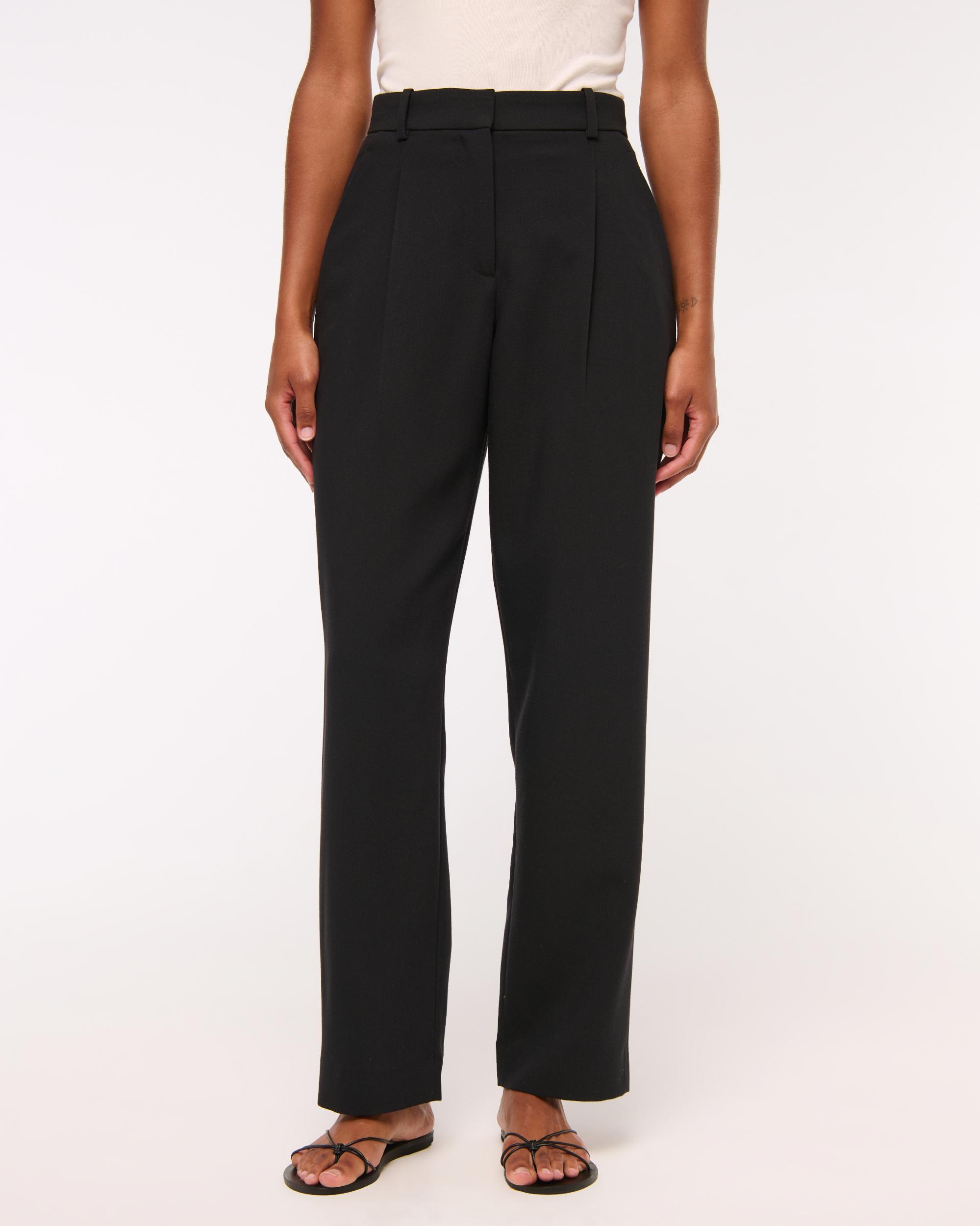 Curve Love A&F Quinn Tailored Straight Pant Product Image