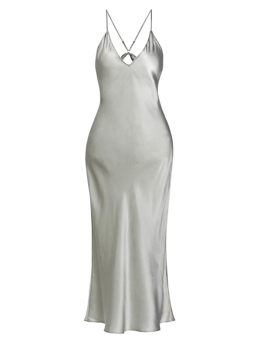 Womens Key Essentials Silk Slip Midi-Dress Product Image