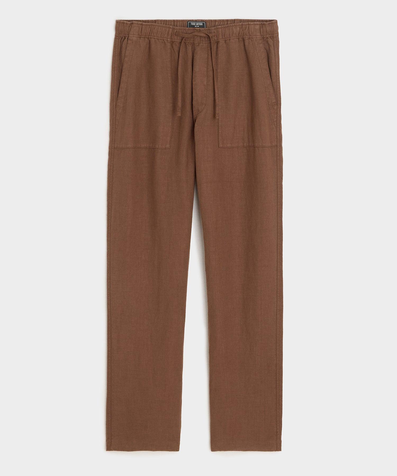 Linen Beach Pant in Cigar Product Image