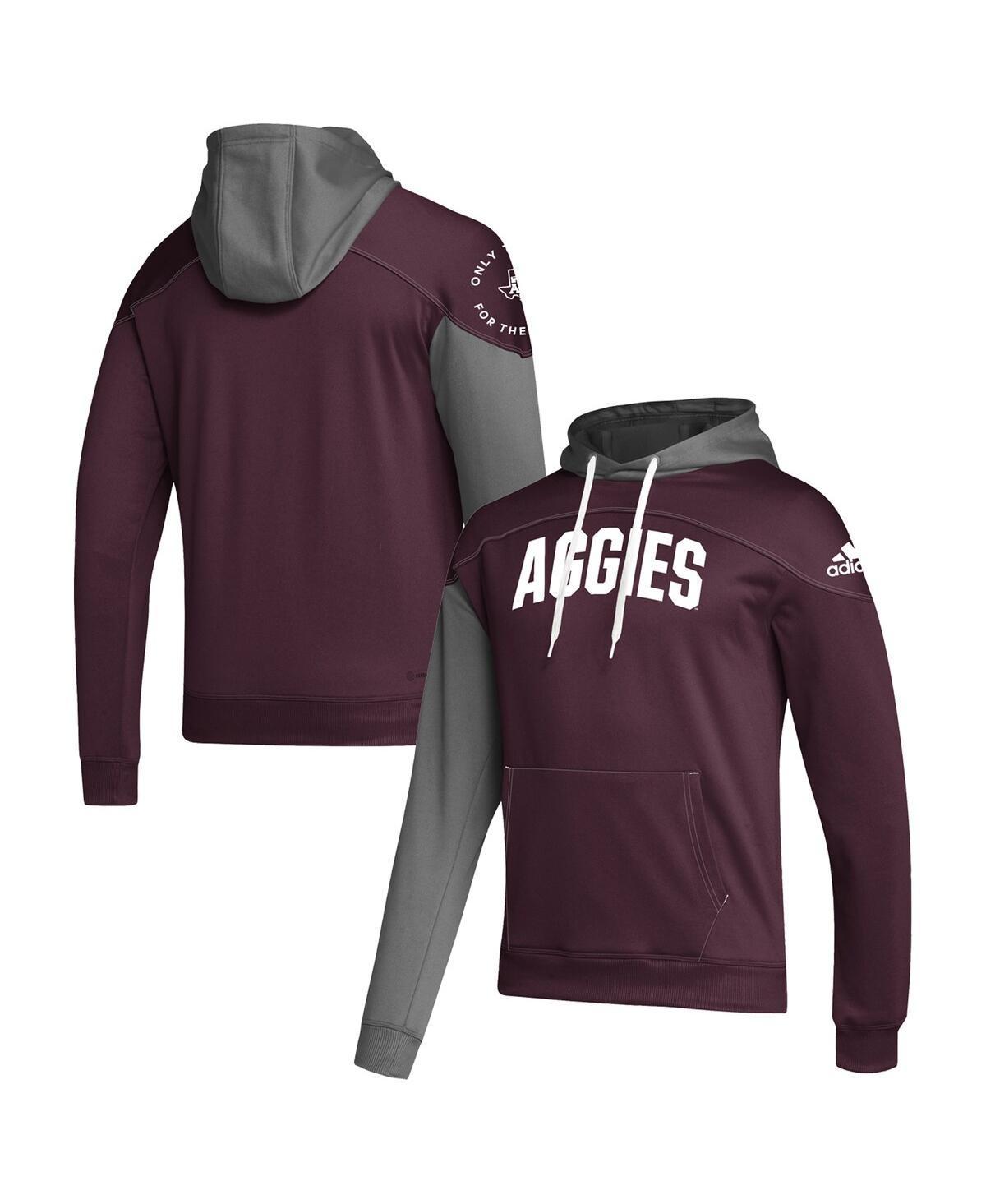 Mens adidas Maroon Mississippi State Bulldogs Block Stadium Pullover Hoodie Product Image