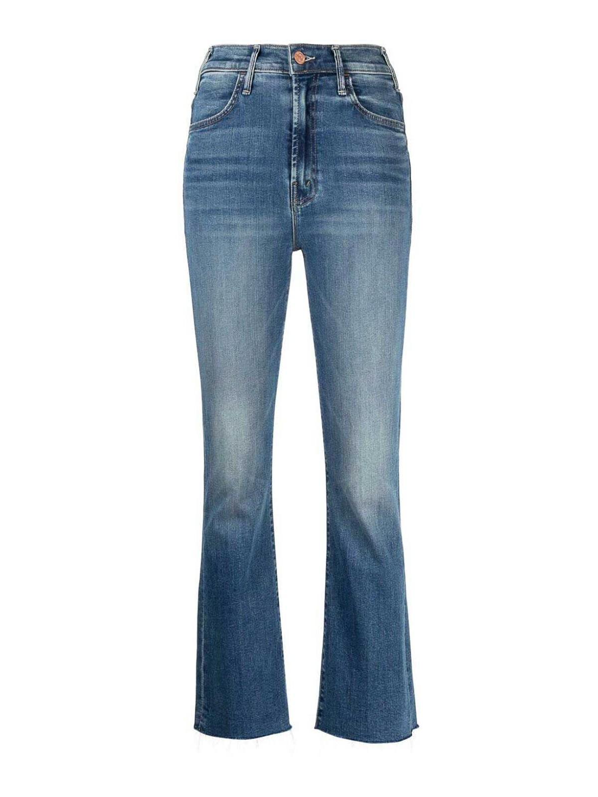 The Hustler Ankle Frayed Denim Jeans In Blue Product Image