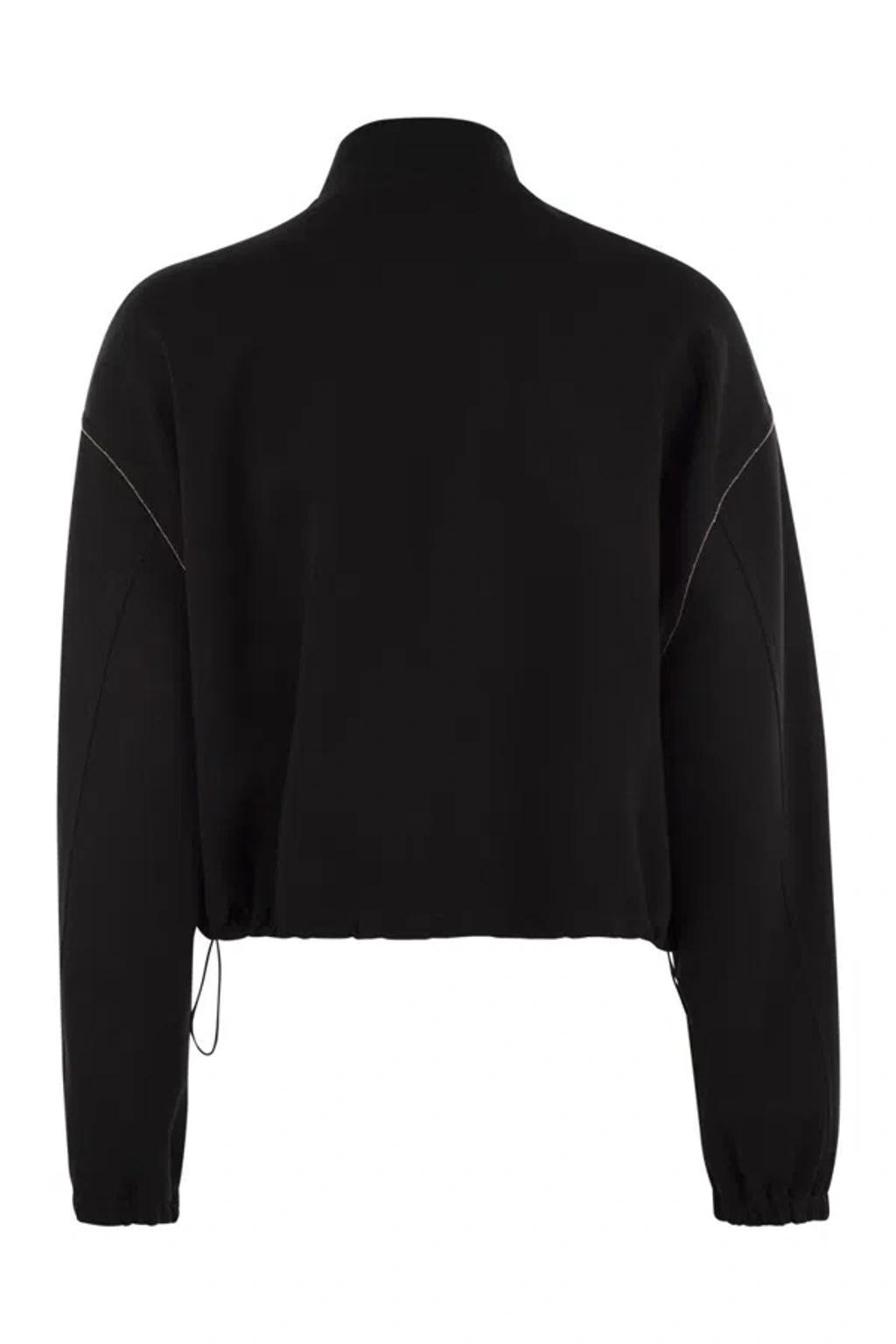 FABIANA FILIPPI Bomber Jacket With Knitted Collar Product Image