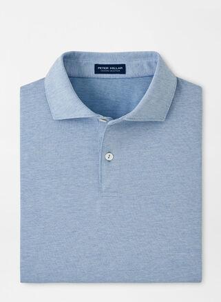 Peter Millar Mens Albatross Cotton Blend Piqu Polo | Color: Brook Blue | Size: M Product Image