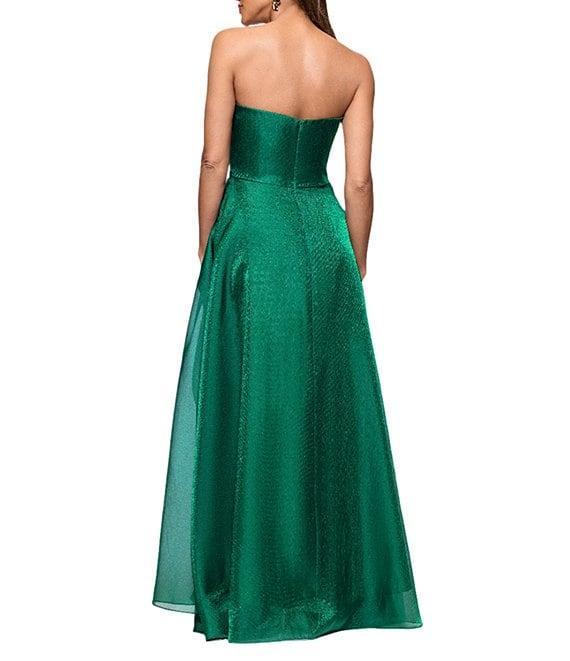 Xscape Petite Size Organza Strapless Ruffle Front Gown Product Image