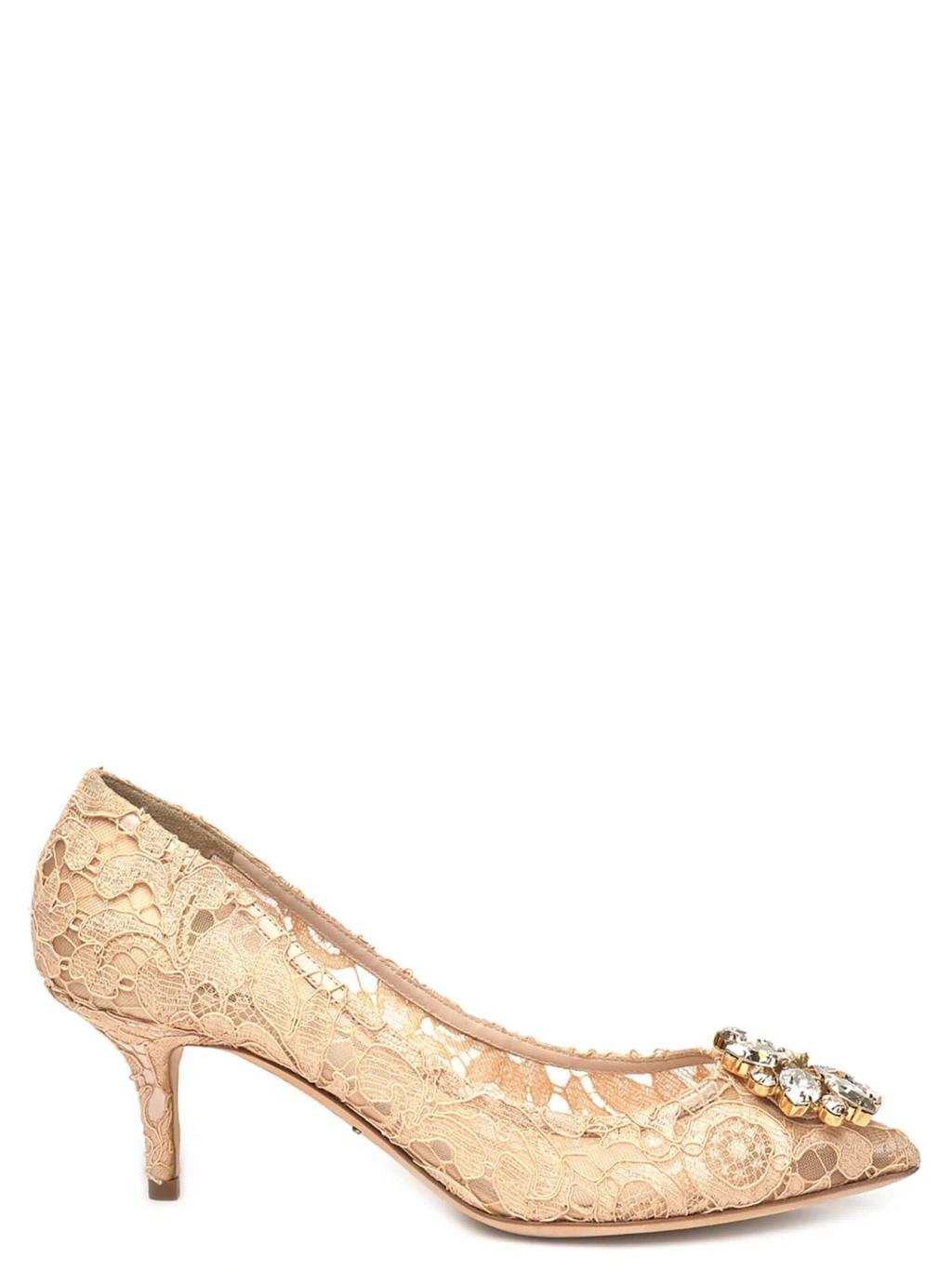 DOLCE & GABBANA Bellucci Lace Pumps In Pink Product Image