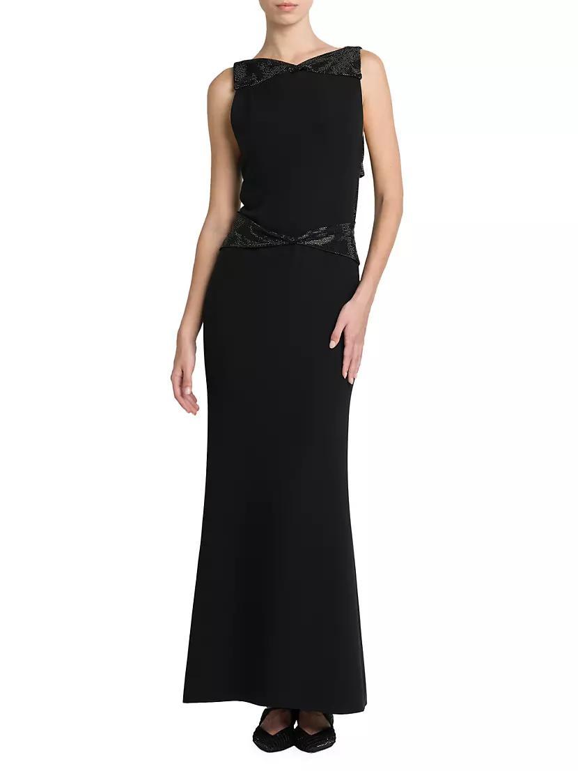 Sleeveless Silk Cut-Out Gown Product Image