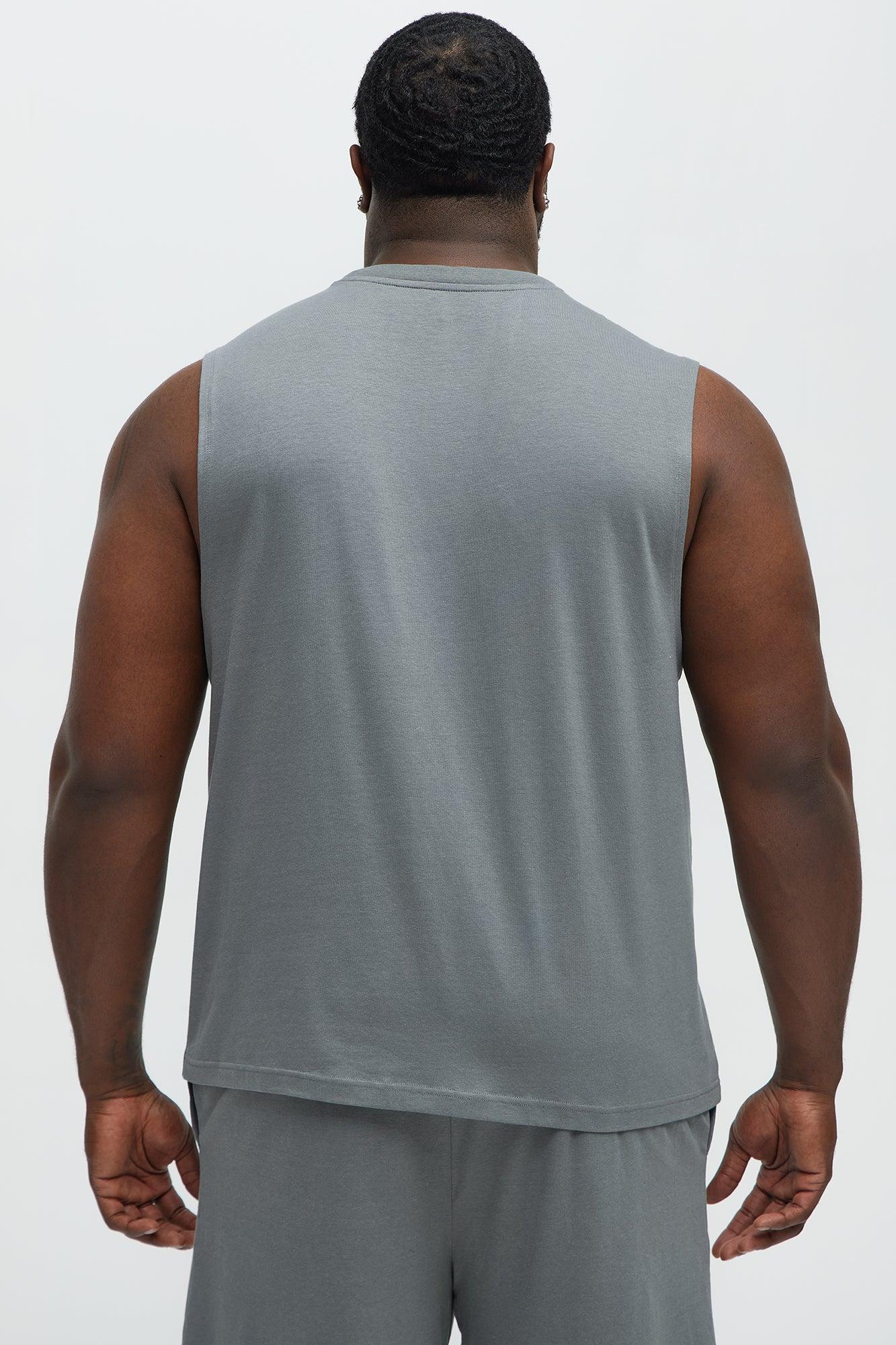 Essential Modal Lounge Sleeveless Muscle Tee - Slate Grey Product Image