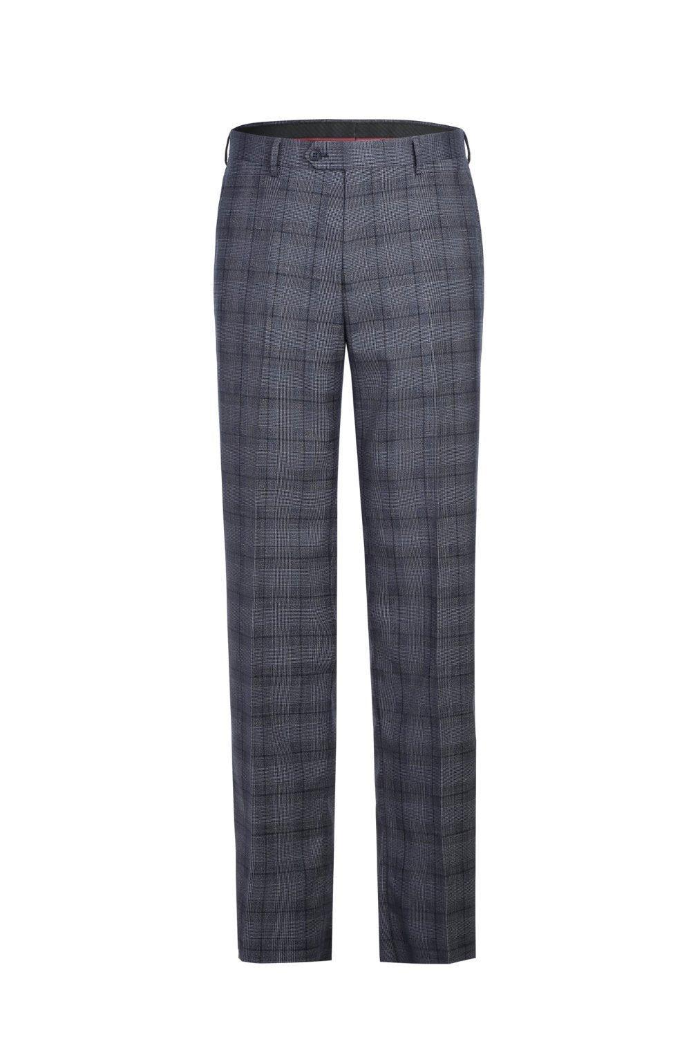 Lozano Collection - Men's 2 Piece Regular Fit Gray Windowpane Suit Male Product Image