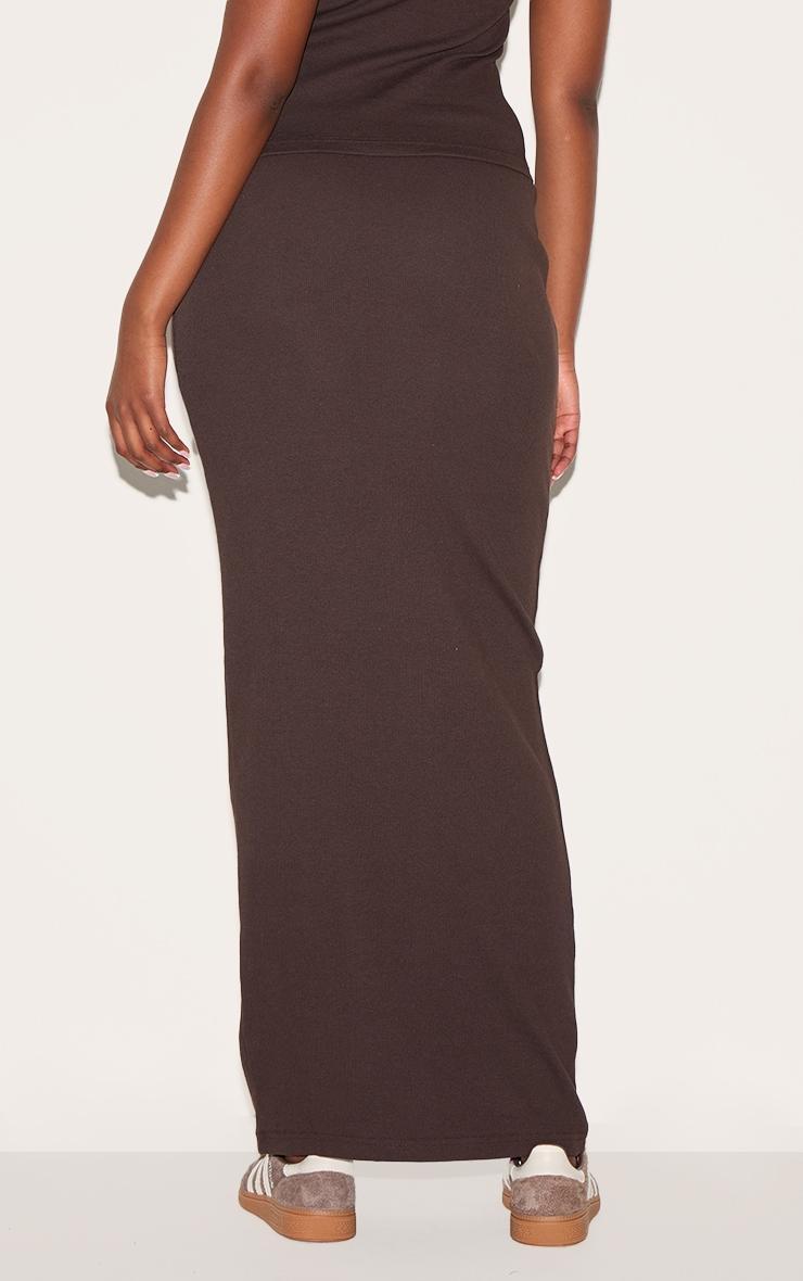 Chocolate Ribbed Maxi Skirt Product Image