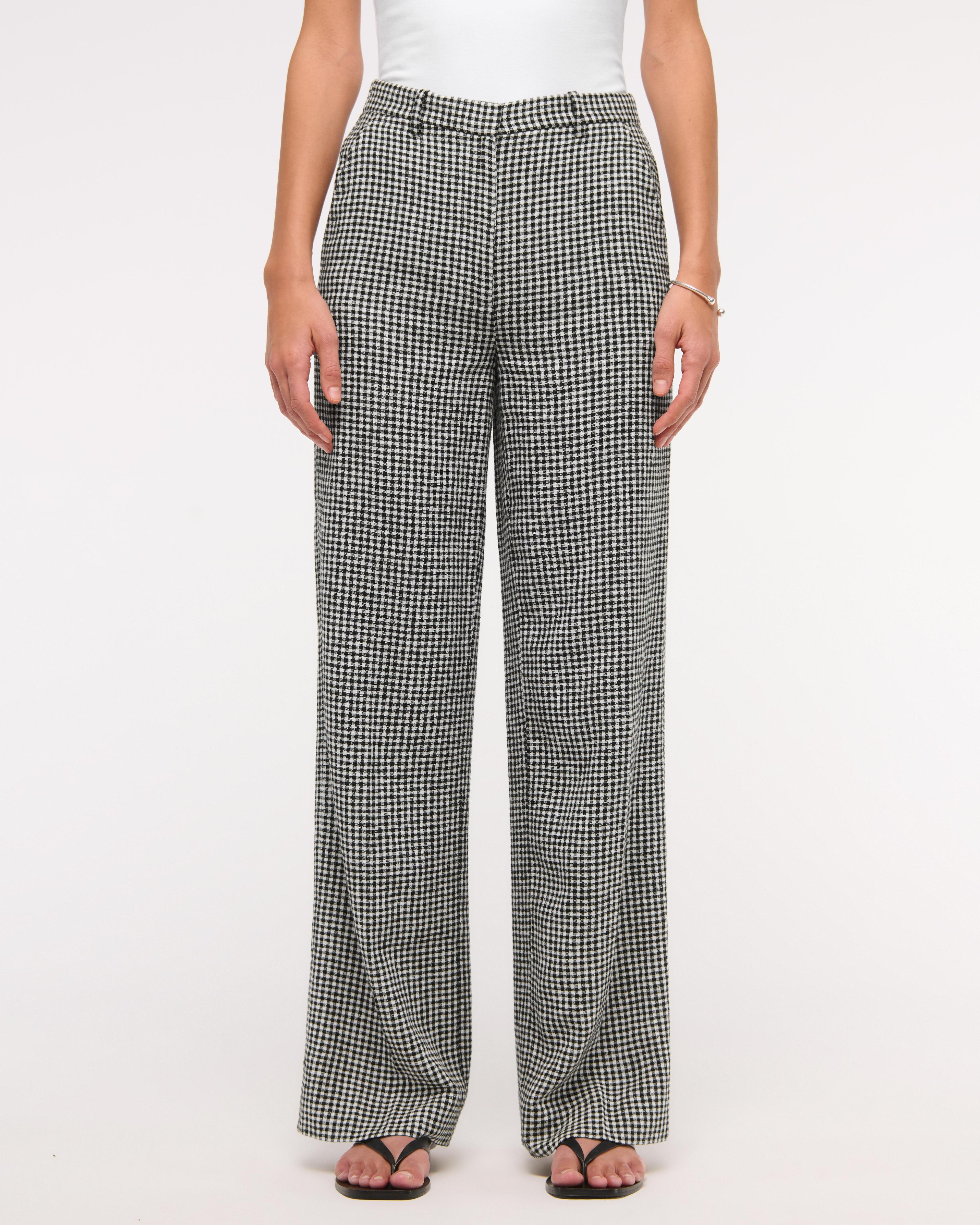 Tailored Linen-Blend Wide Leg Pant Product Image