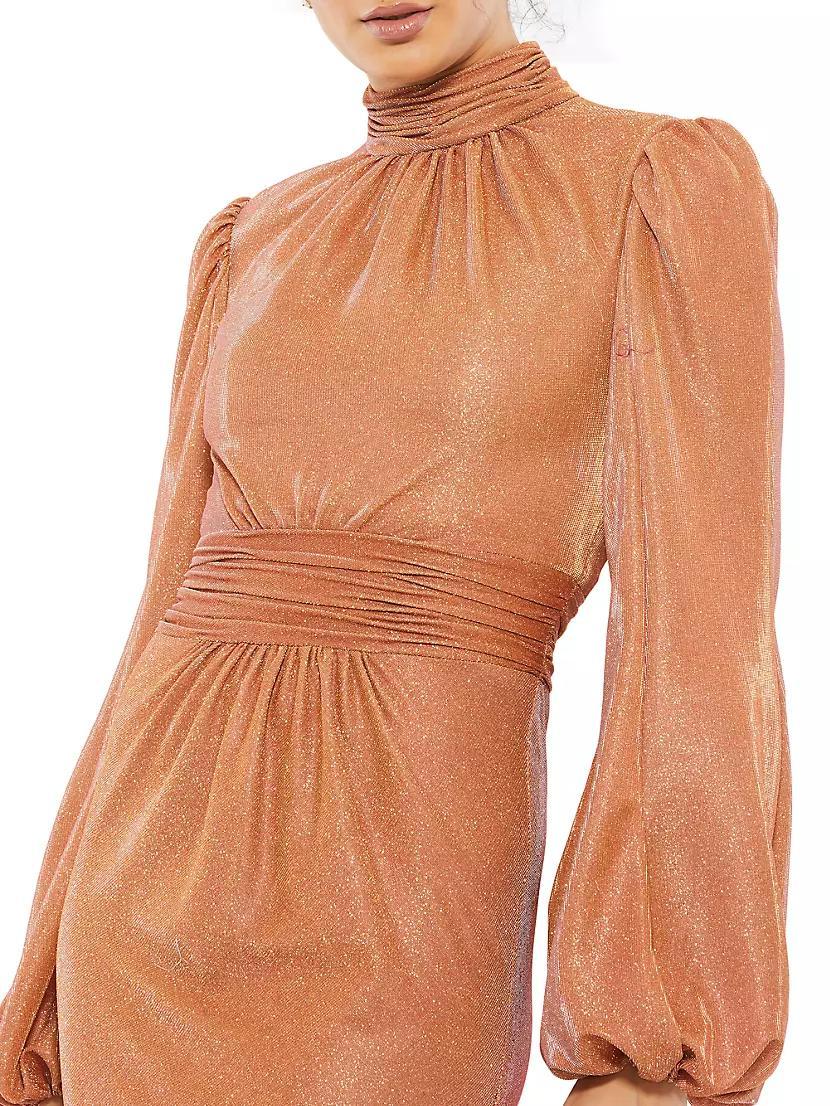 Metallic Puff-Sleeve Gown Product Image