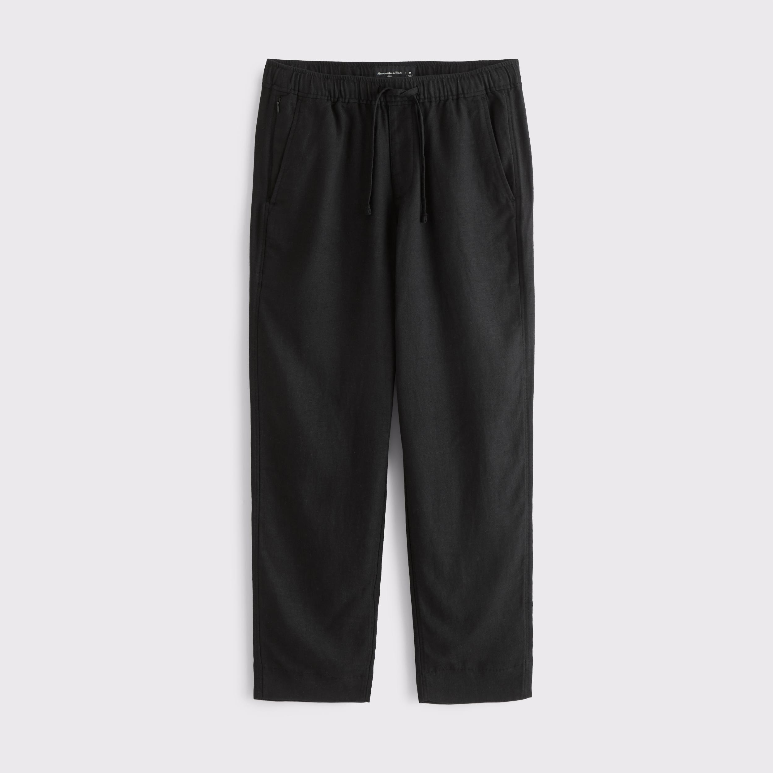Loose Tailored Linen-Blend Pull-On Pant Product Image