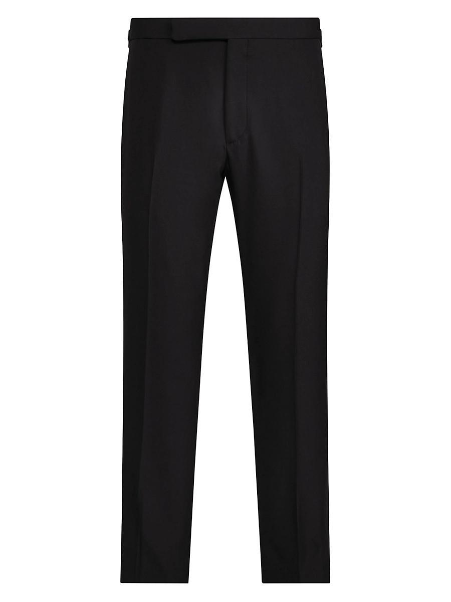 Mens Barathea Wool Tuxedo Pants Product Image