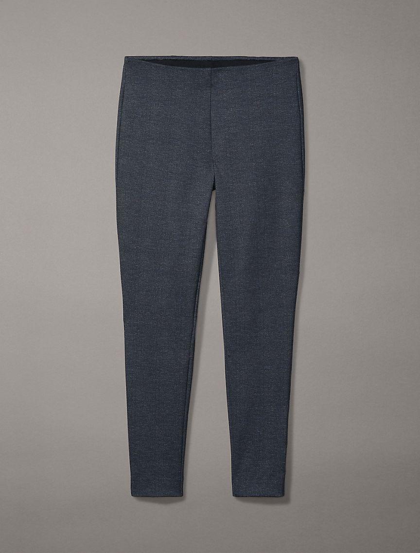 Ponte Solid Skinny Fit Pants Product Image