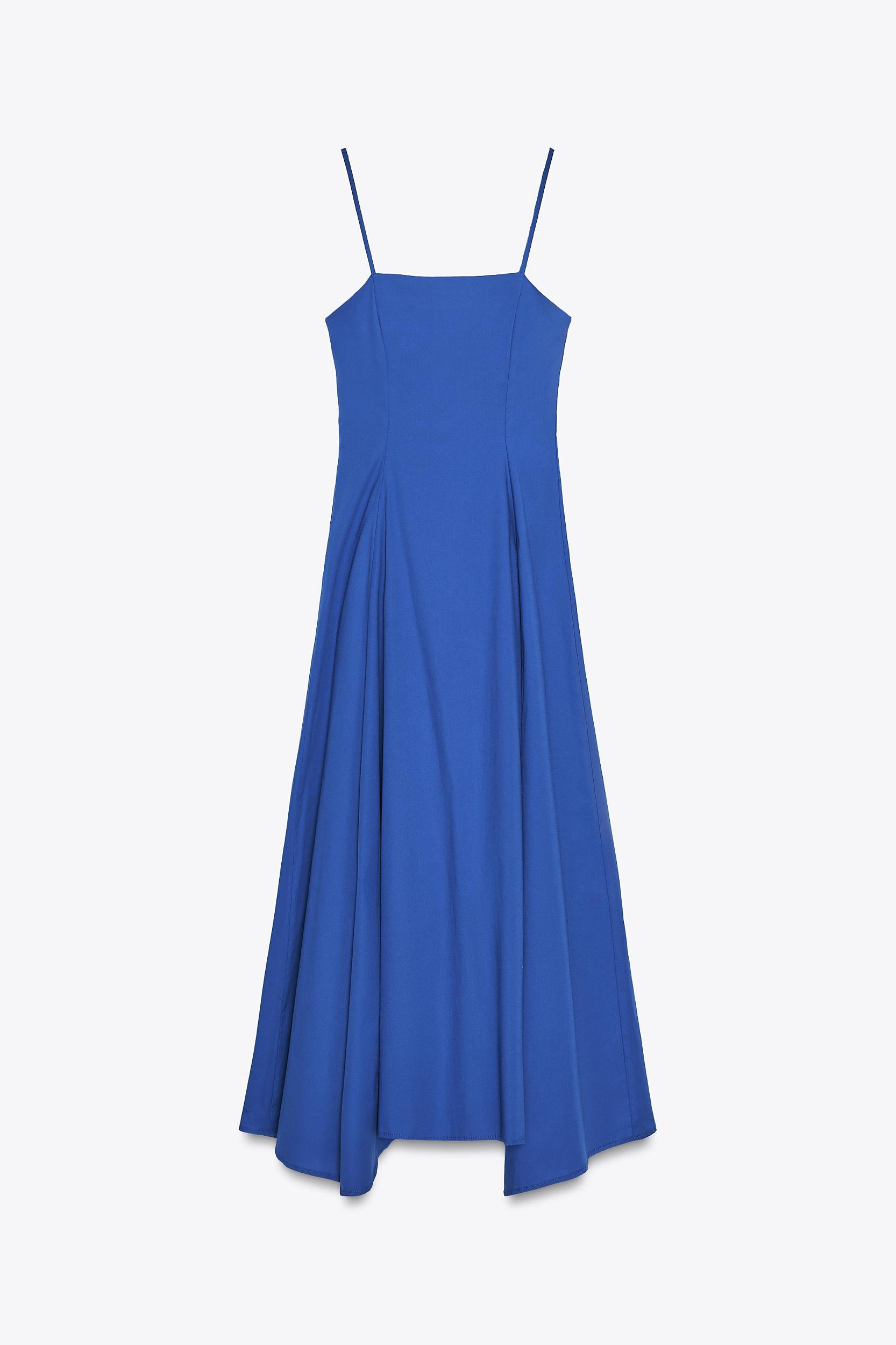 ASYMMETRIC POPLIN MIDI DRESS Product Image