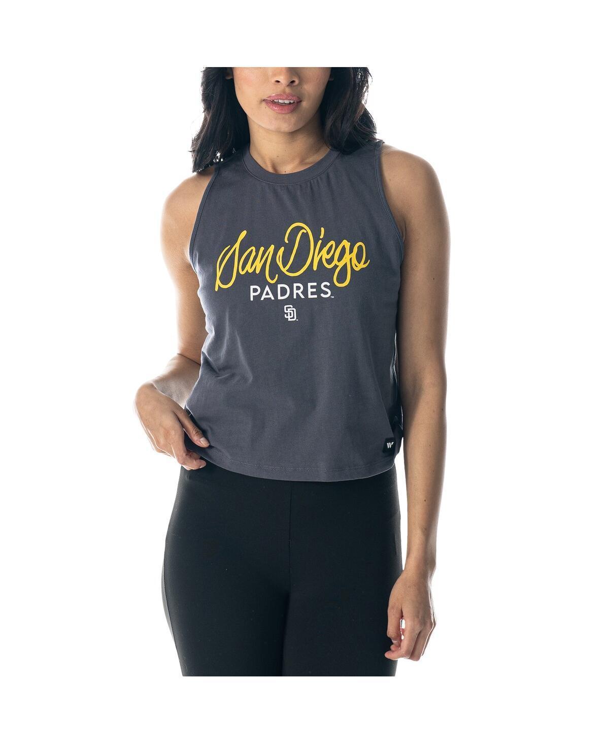 Womens The Wild Collective Charcoal San Diego Padres Side Knot Tank Top Product Image