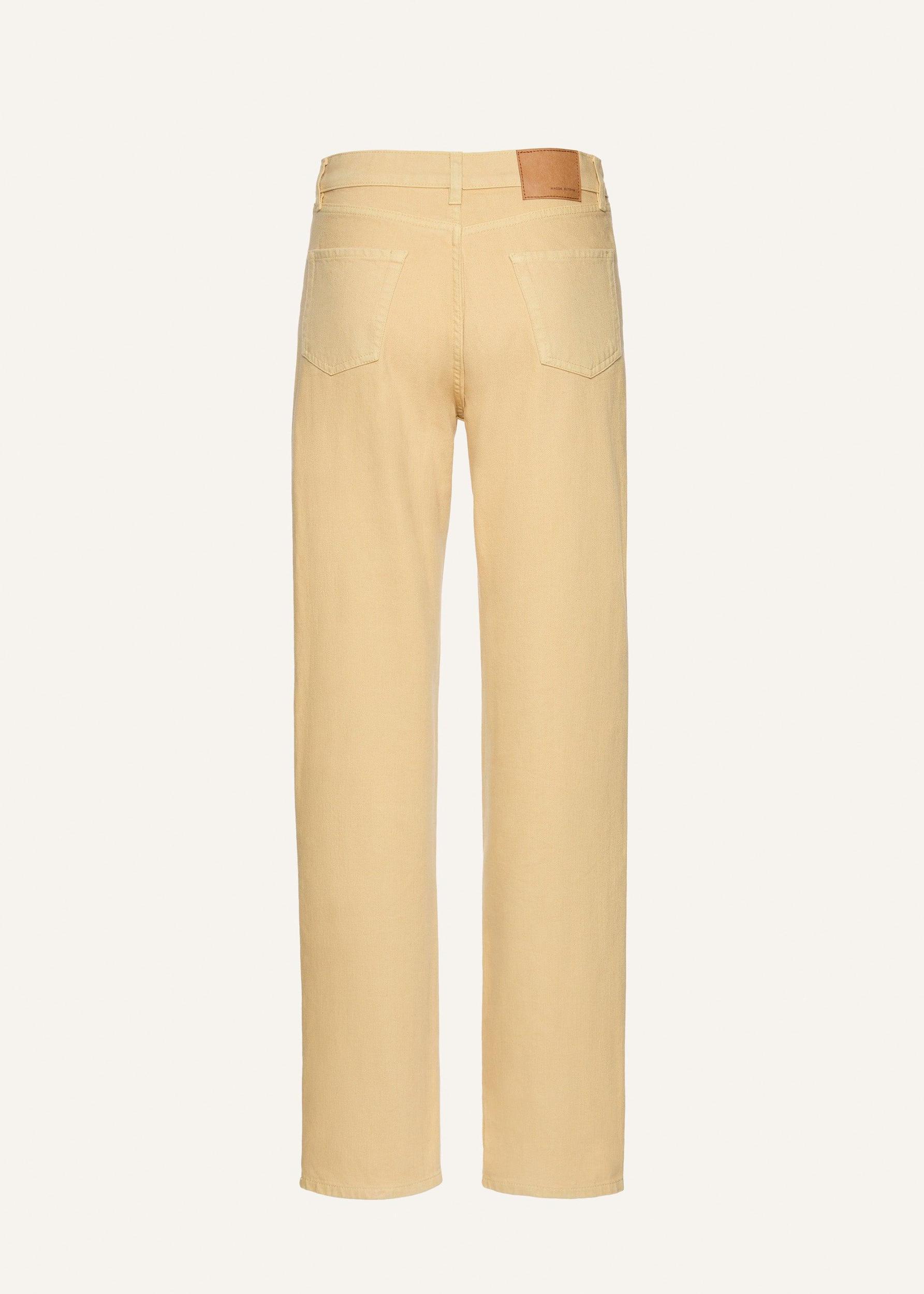 Straight leg denim pants in beige Product Image