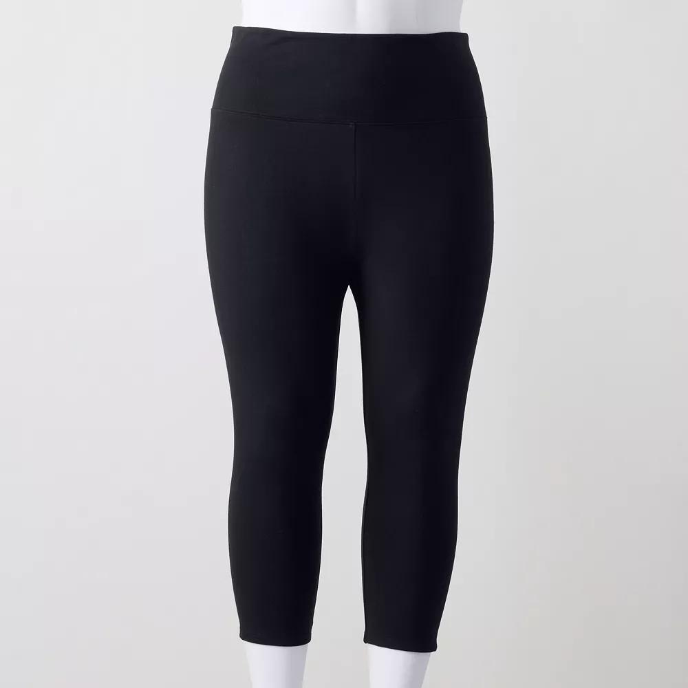 Plus Size Simply Vera Vera Wang High Rise Shaping Capri Pants, Women's, Size: 2XL, Black Product Image