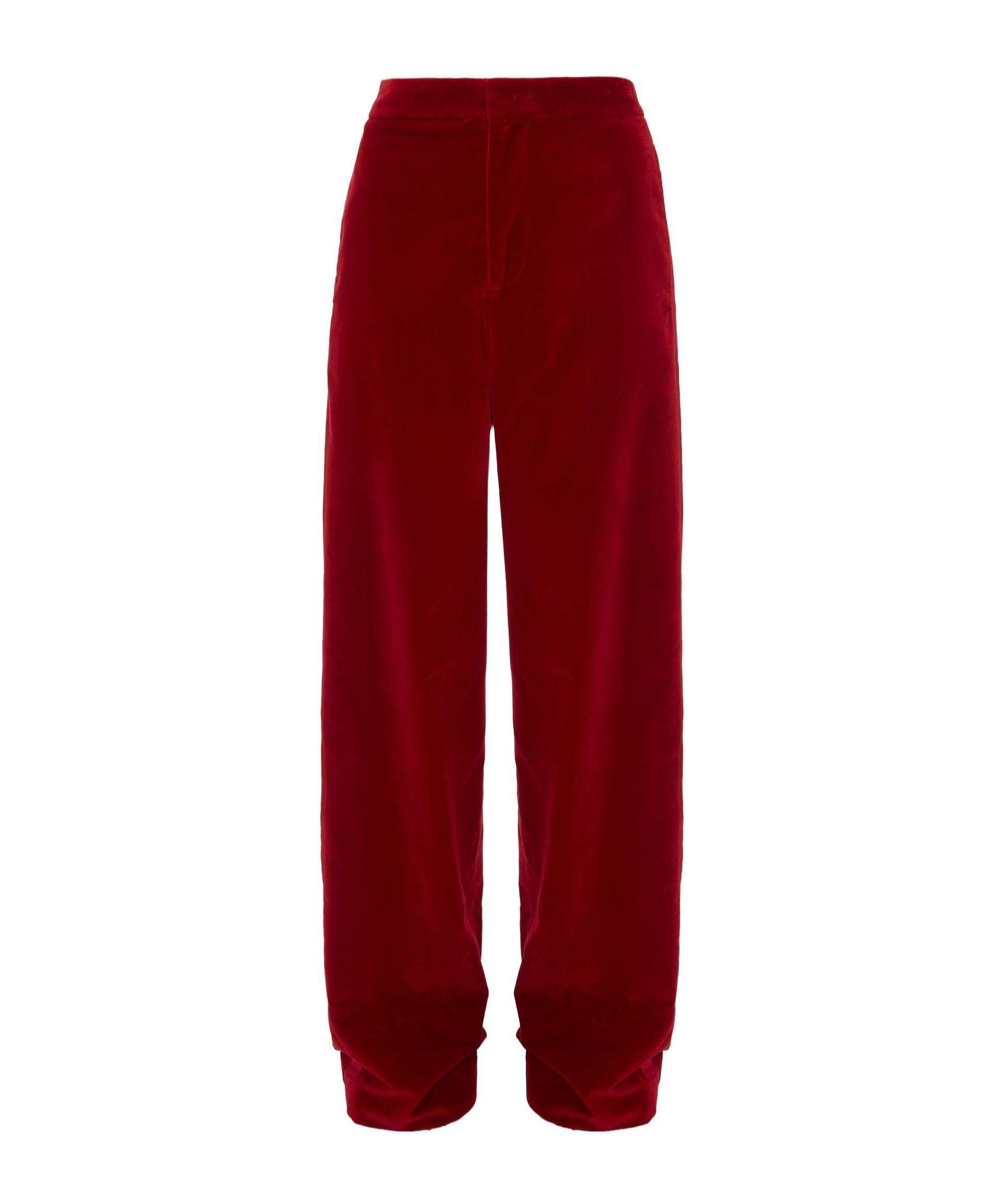 JW ANDERSON Velvet Tuxedo Trousers In Red Product Image