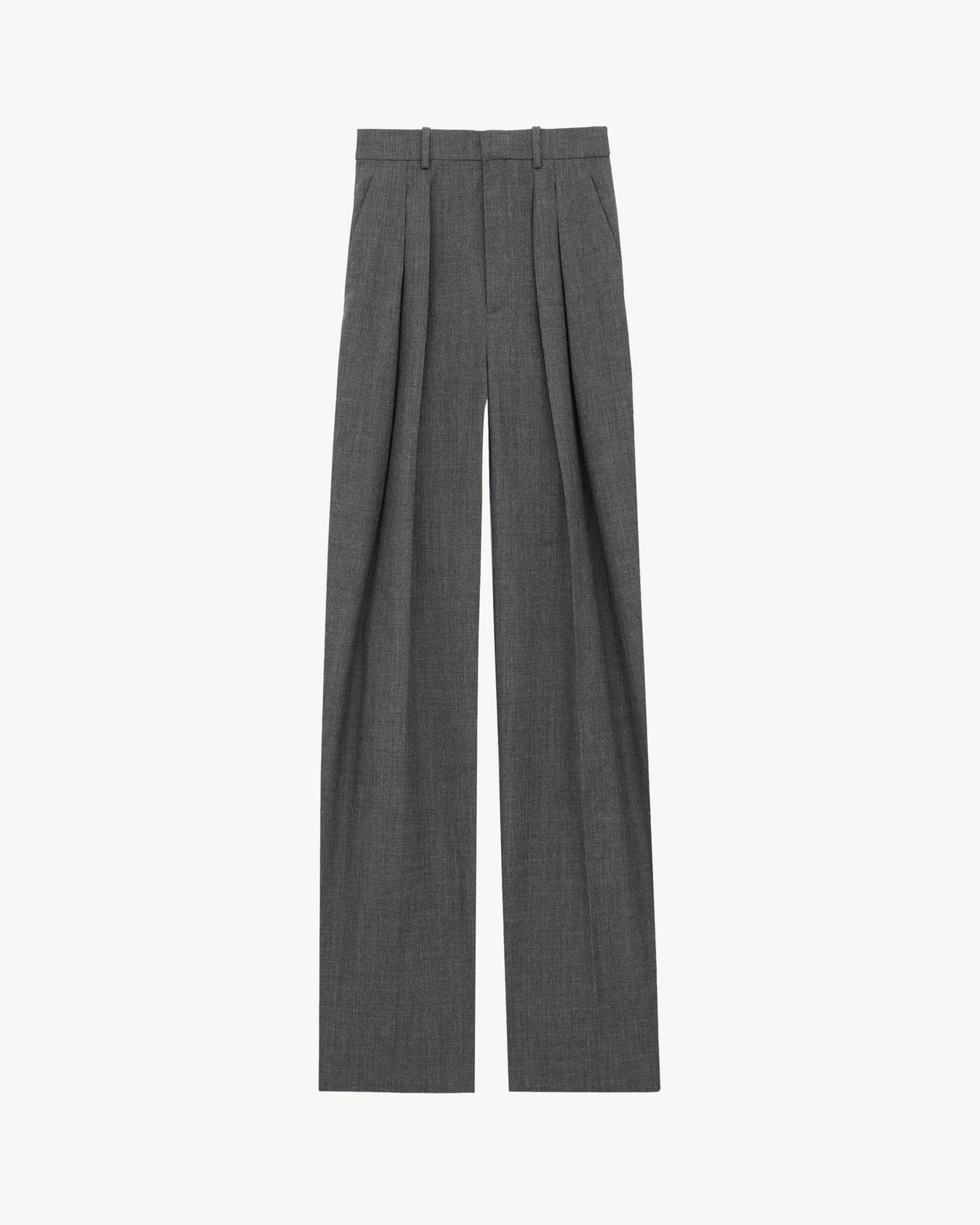 wide-leg pants in wool chiné Product Image