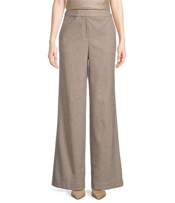 Calvin Klein Coordinating Herringbone Wide-Leg High Rise Pant Product Image