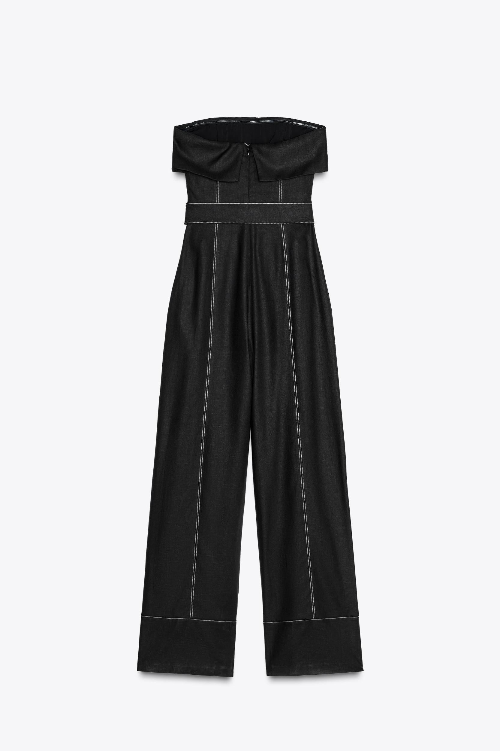 LINEN STRAPLESS JUMPSUIT Product Image