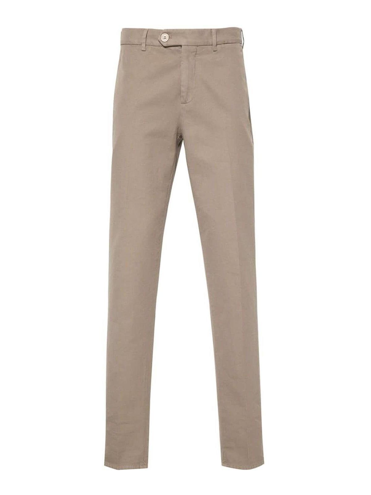 BRUNELLO CUCINELLI Cotton Trousers In Beige Product Image