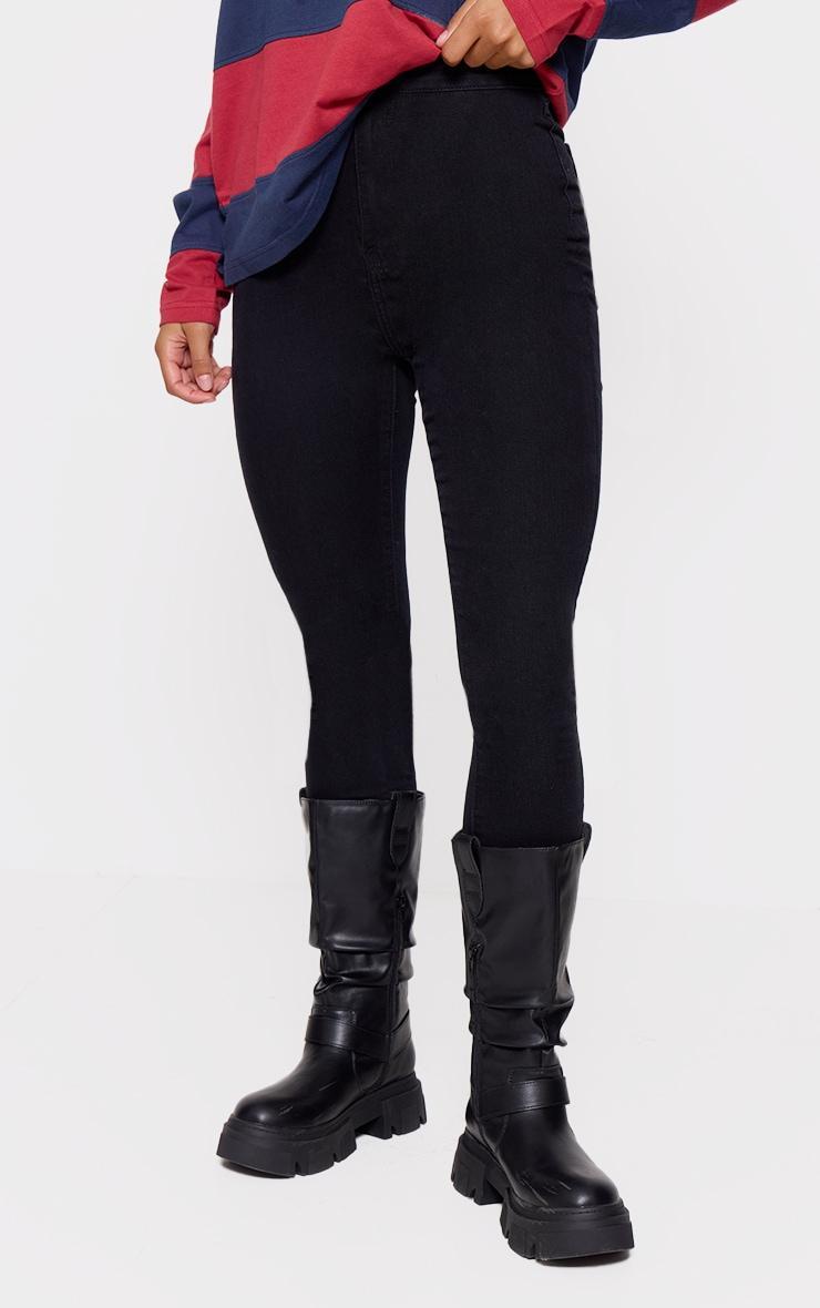 PRETTYLITTLETHING L30 Washed Black Disco Skinny Jeans Product Image