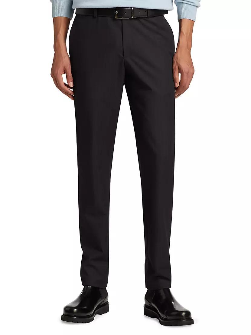 Slim-Fit Pinstriped Trousers Product Image