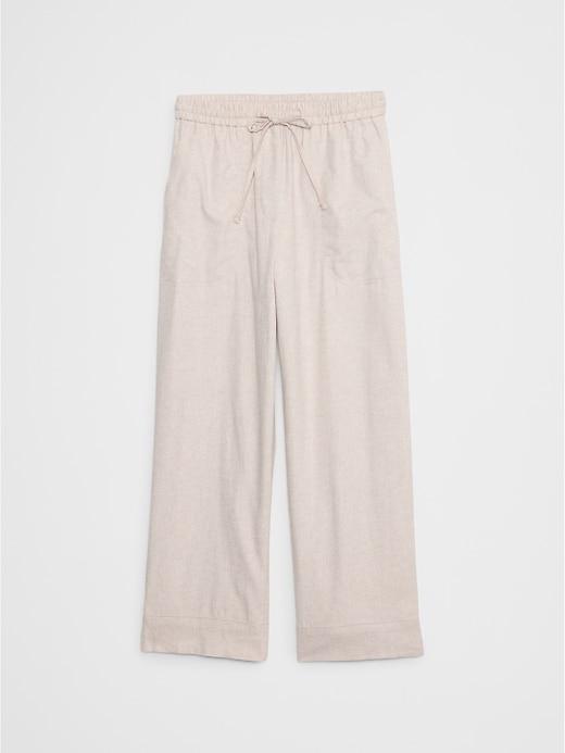 Linen-Blend Pull-On Straight Pant Product Image