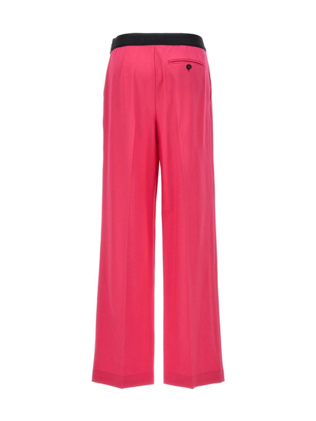 MSGM Pants With Front Pleats In Purple Product Image