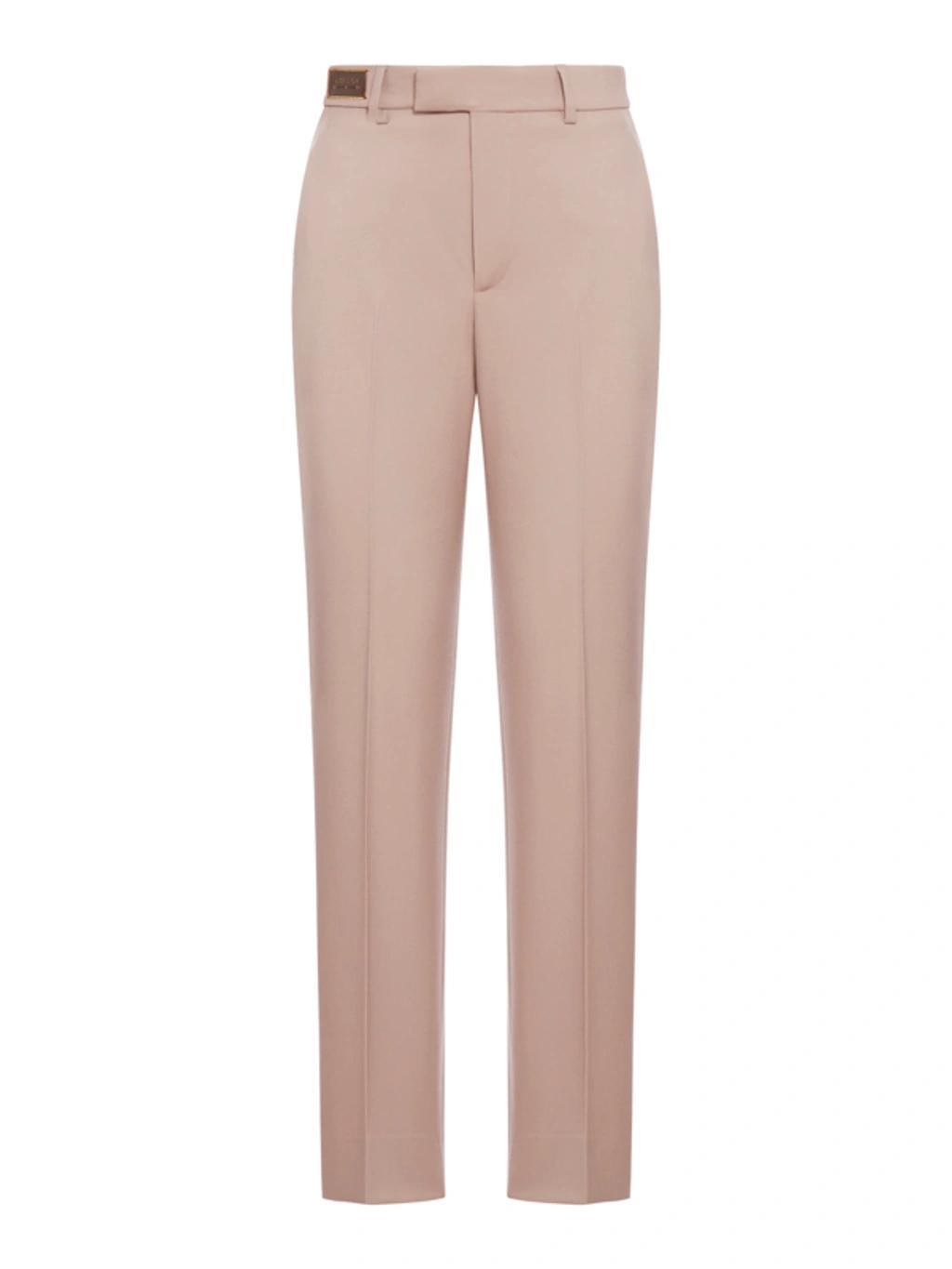 Horsebit-label Wool Trousers In Pink & Purple Product Image