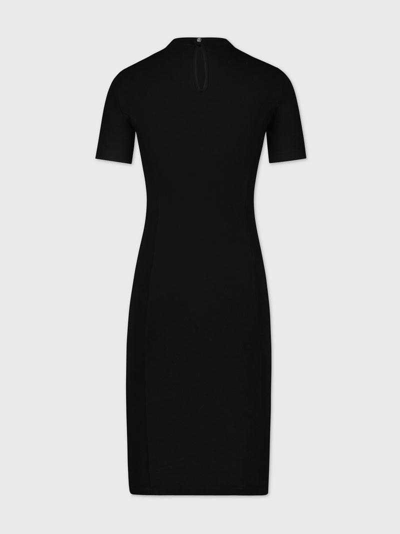 Black drapé pression mini dress Product Image