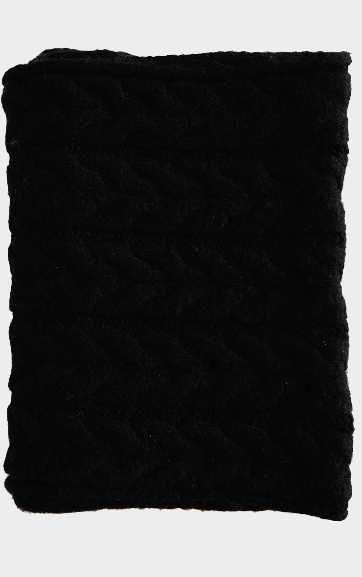  Black Cable Knitted Scarf Product Image