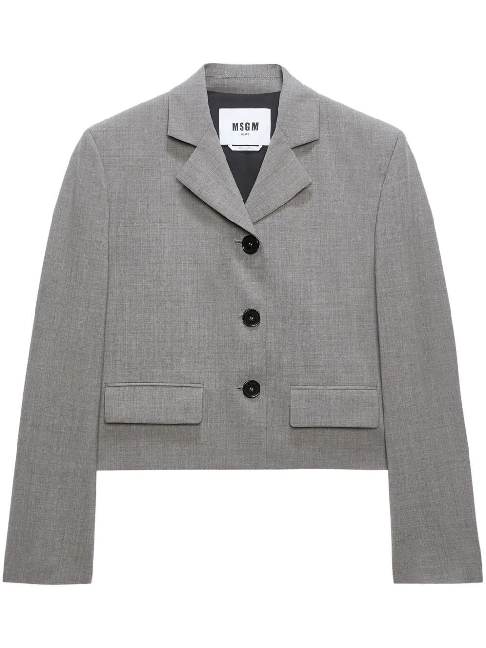 MSGM Cropped Jacket In Grey Product Image