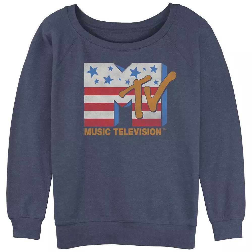 Juniors' MTV Americana Logo Slouchy Terry Graphic Pullover, Girl's,  Product Image