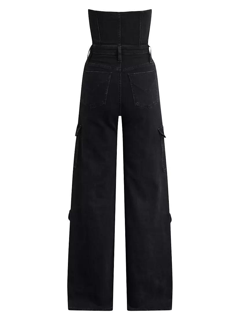 Bustier Denim Cargo Jumpsuit Product Image