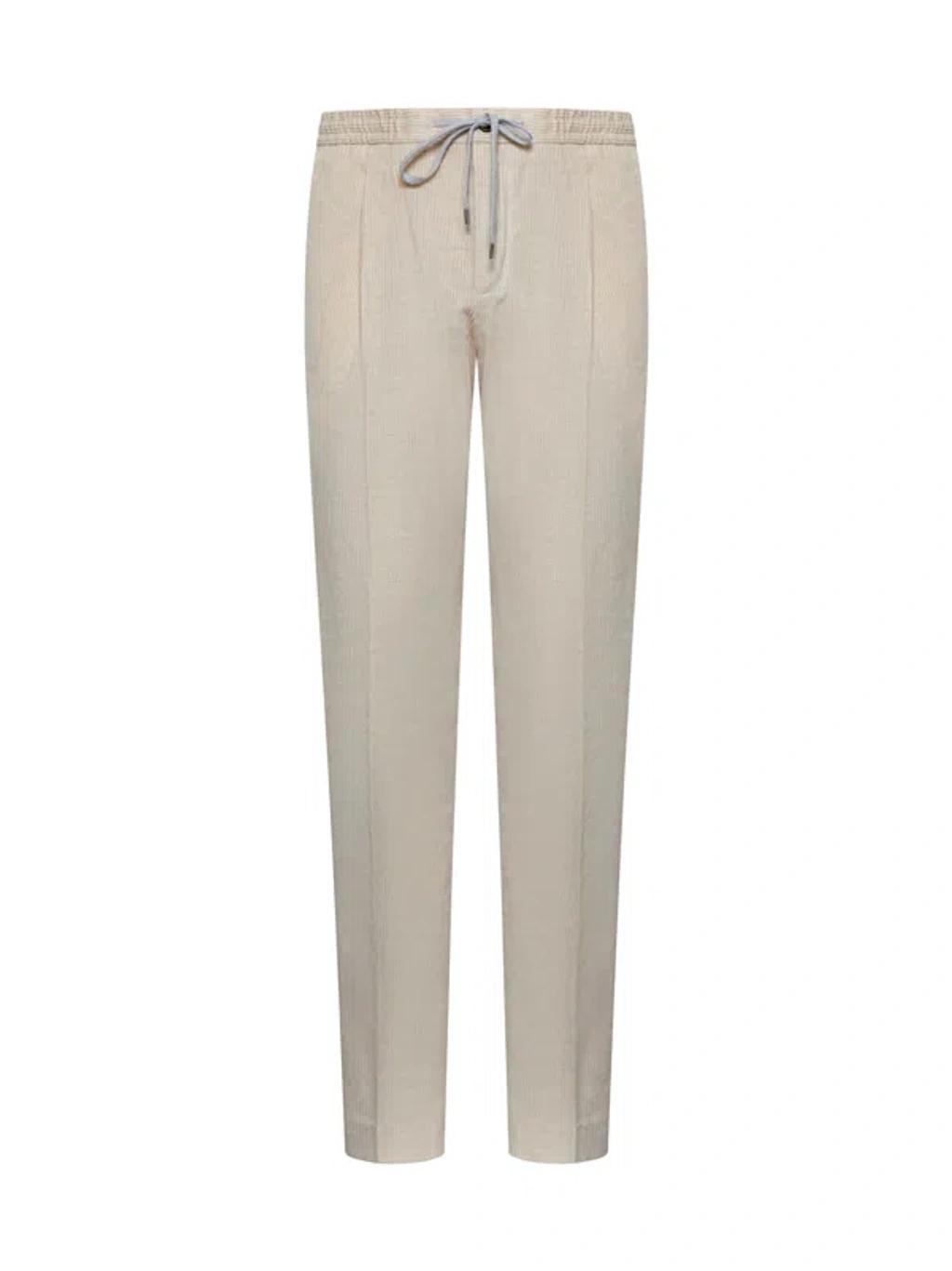 PT TORINO Drawstring-waist Poplin Chinos In Cream Product Image