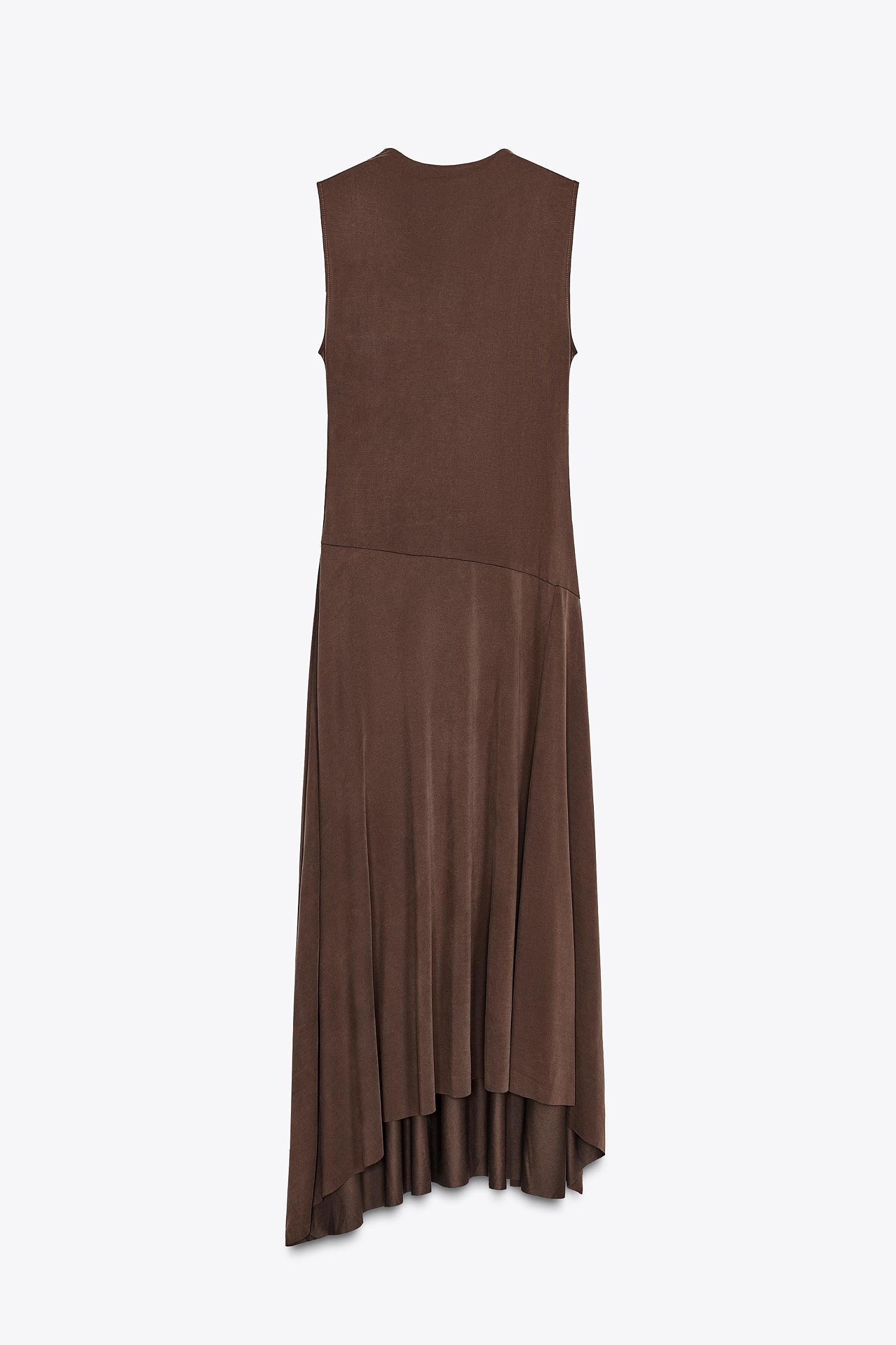 FLOWY FABRIC MIDI DRESS Product Image