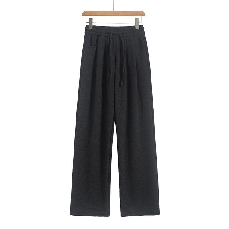 High Rise Plain Wide Leg Pants Product Image