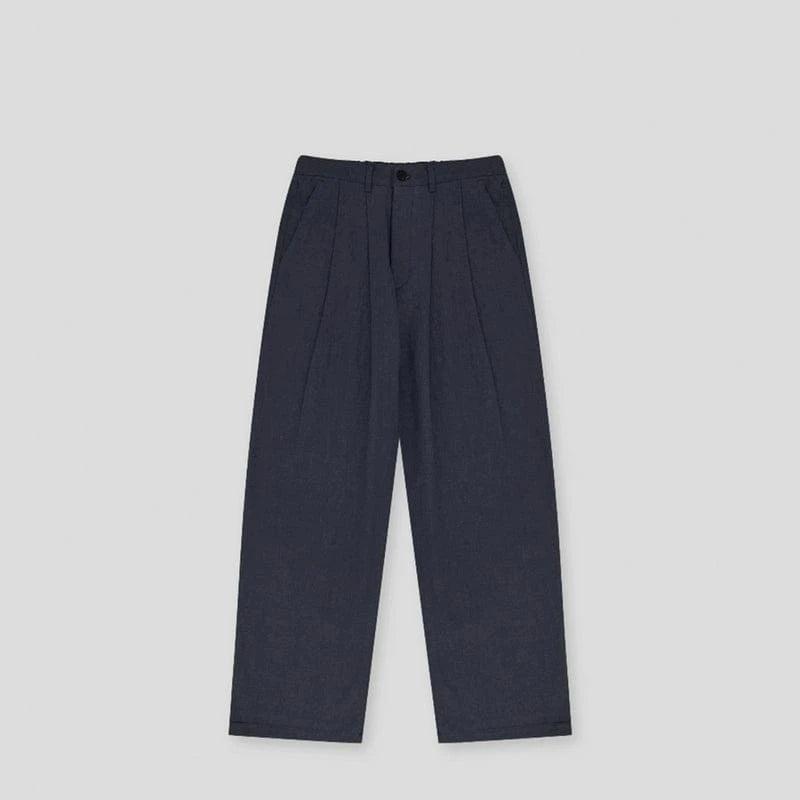 RT No. 19023 FOLDED PLEATED STRAIGHT PANTS Product Image