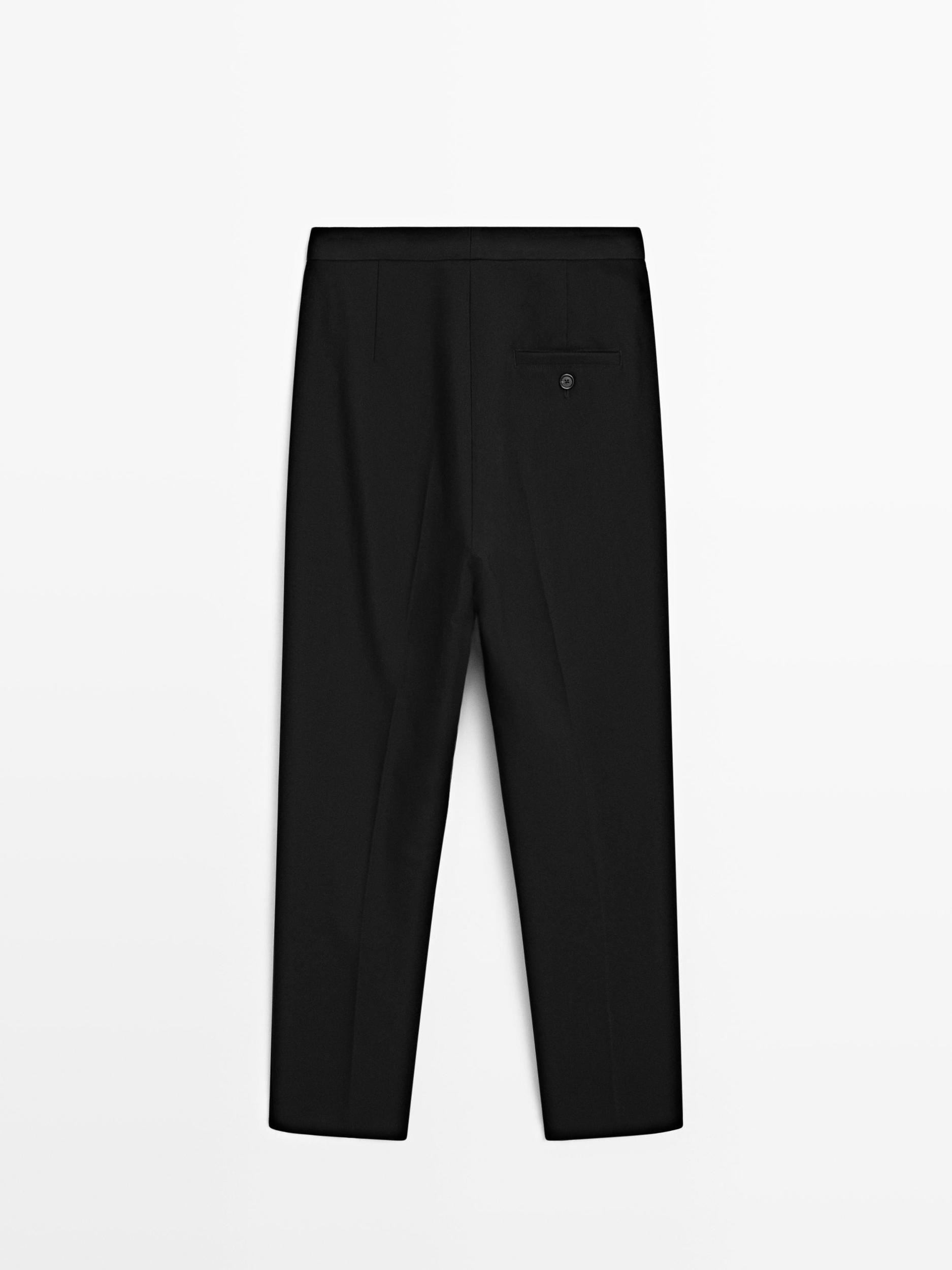 Crepe cigarette fit trousers Product Image