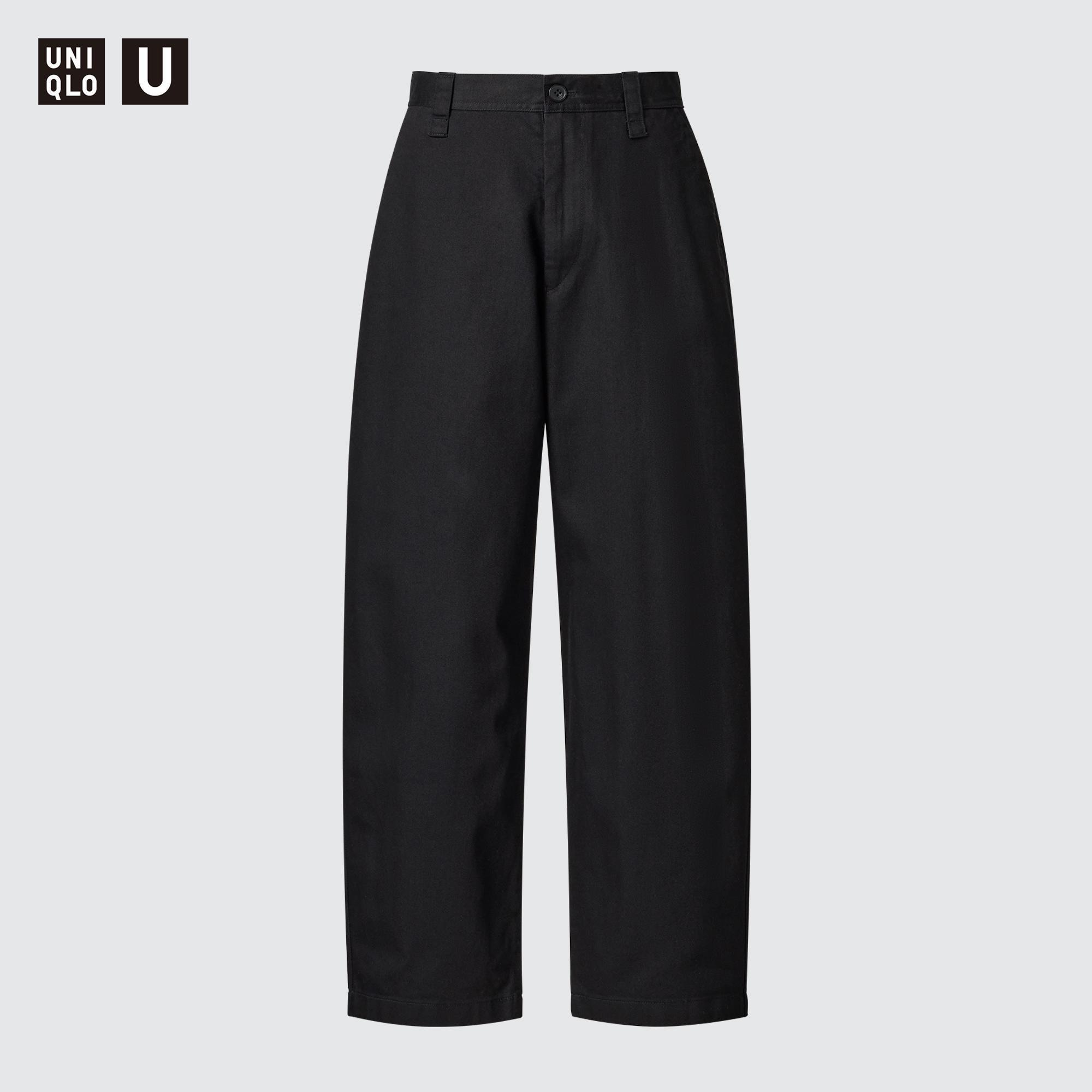 Mens Wide Chino Pants Black 31 inch UNIQLO US Product Image