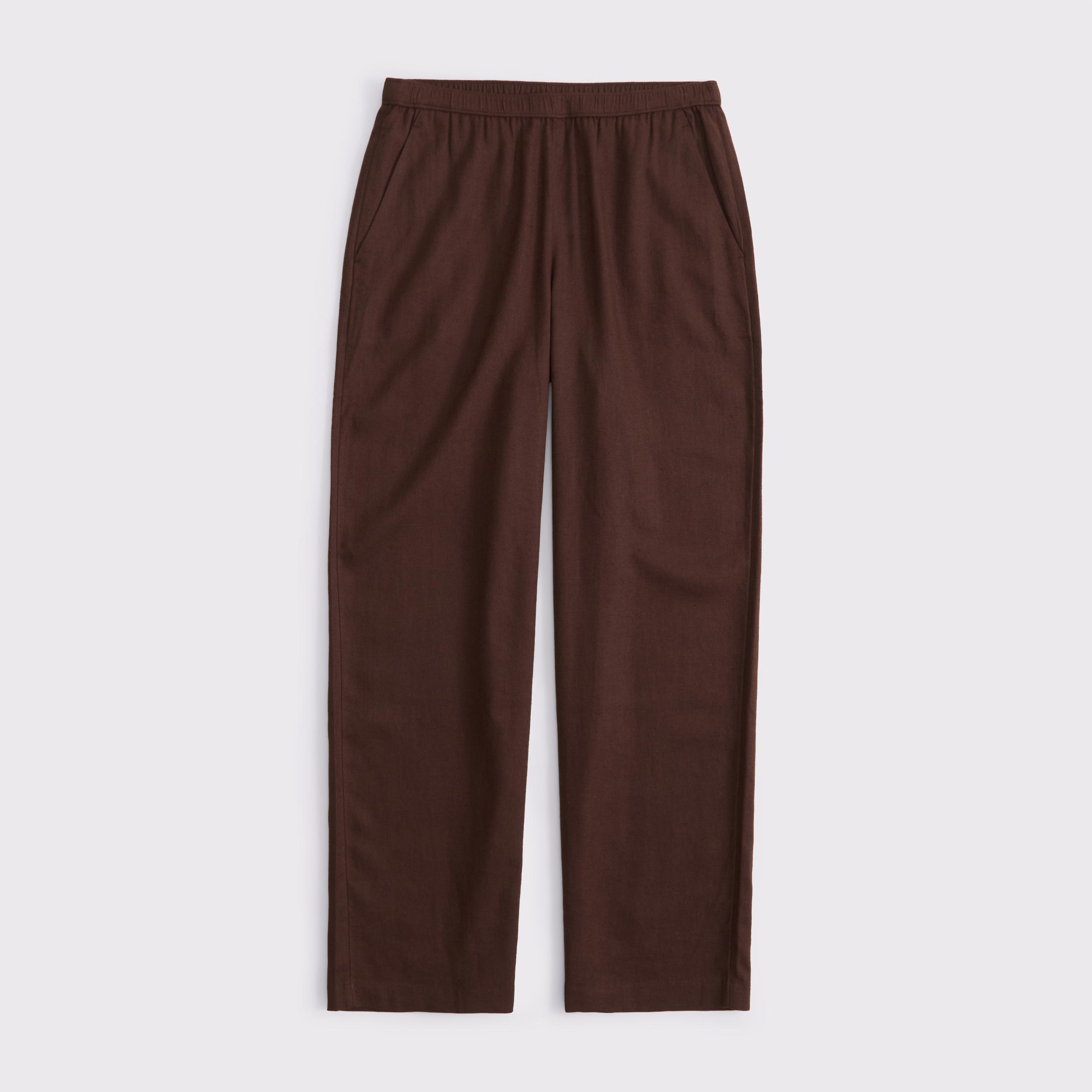 Straight Linen-Blend Pull-On Pant Product Image